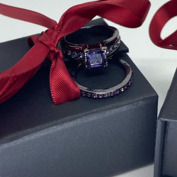 Couple Matching Titanium Rings Set - Picture 2 of 8